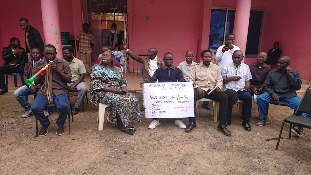 Sit-in à l'Assemblée Provinciale du Sud ce 30 janvier 2024-Kivu_Les agents réclament le paiement de 32 mois d'arriérés.