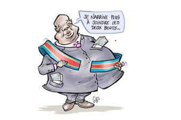 Un député Congolais rassasié oubli sa base Image en caricature source: Jeune Afrique